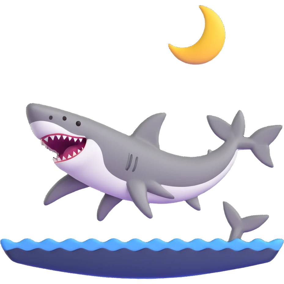 moon with a shark emoji