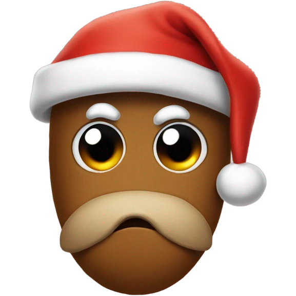 Sad poo with Santa hat  emoji