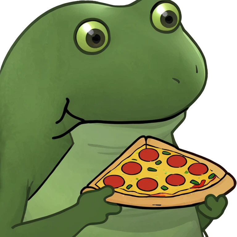 Dos with a pizza hoddie emoji