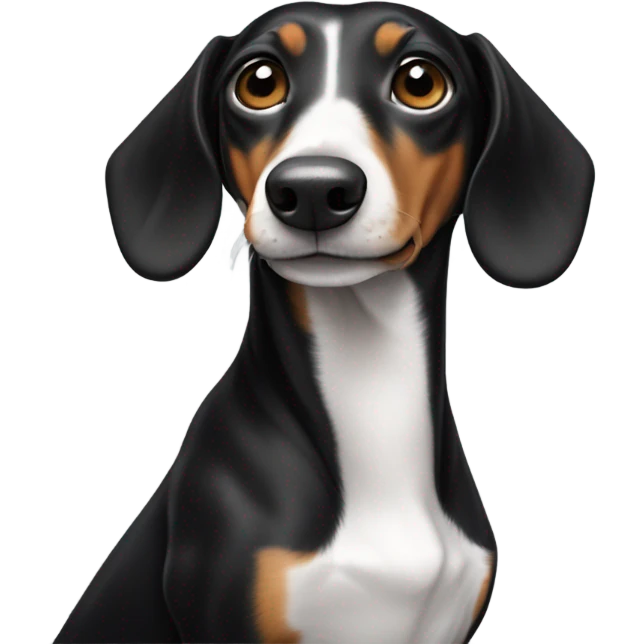 black and white daschund emoji