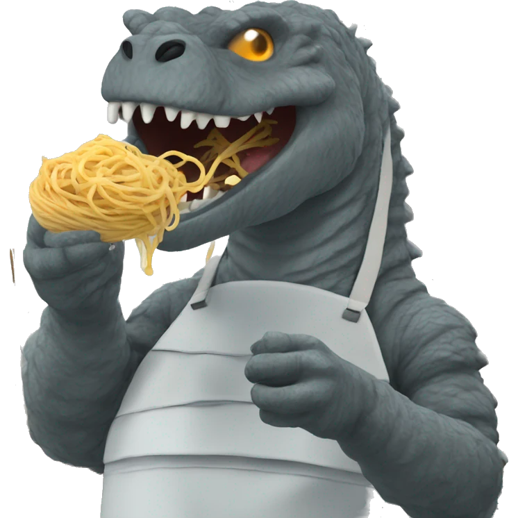Godzilla eatting spaghetti  emoji