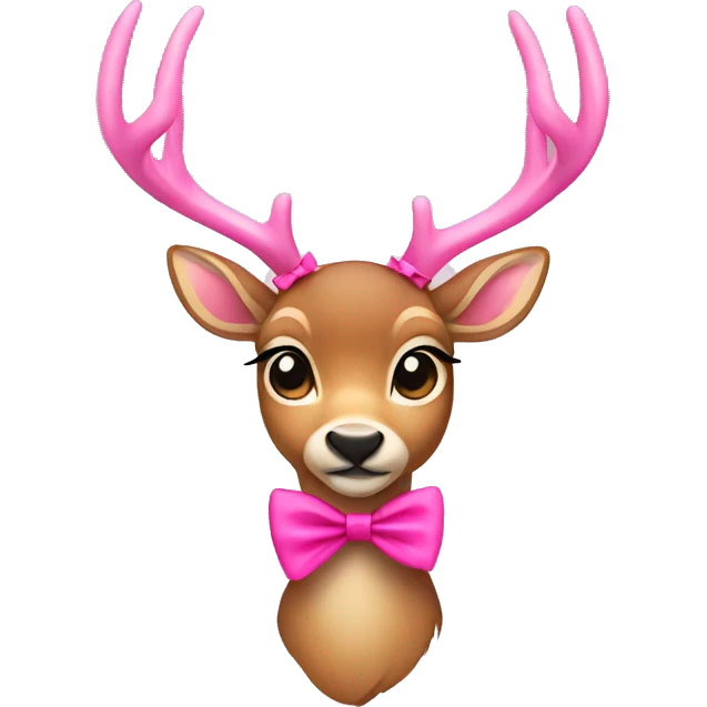 Deer with pink bow emoji