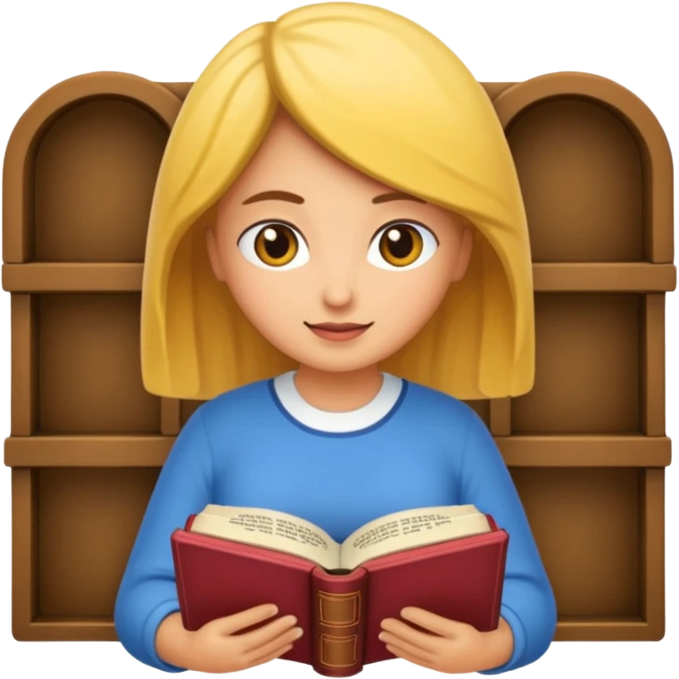 Chica linda leyendo la biblia emoji