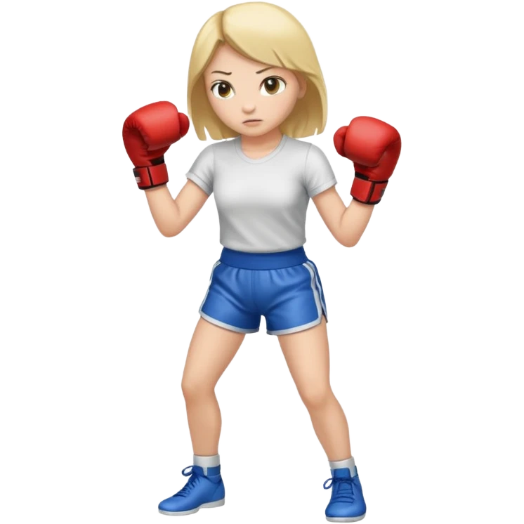 girl boxing with shirt on full body emoji