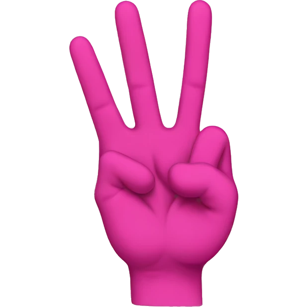 peace sign in pink emoji