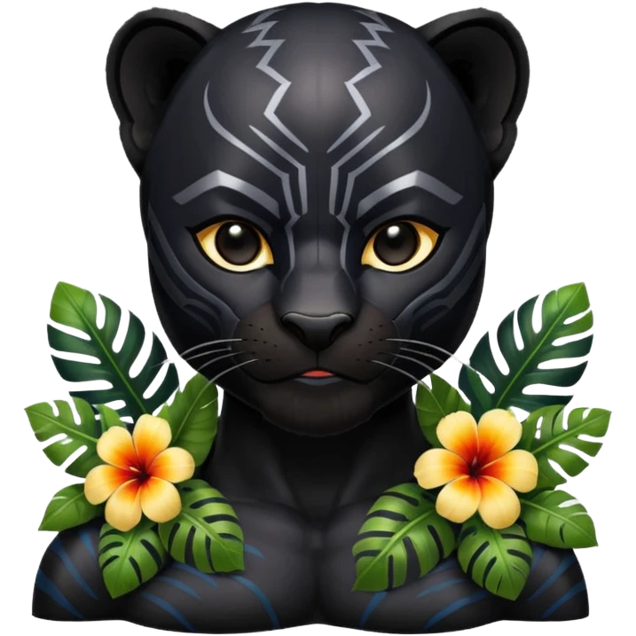 Pacific island styled black panther  emoji