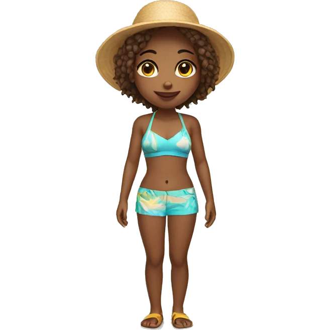 beach girl, very cute emoji