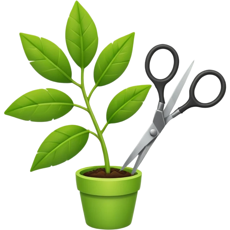 scissors cutting plant emoji