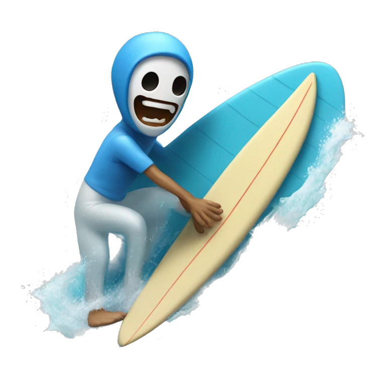un esqueleto surfeando  emoji