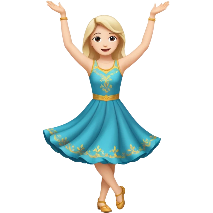 Happy girl dancing full body emoji