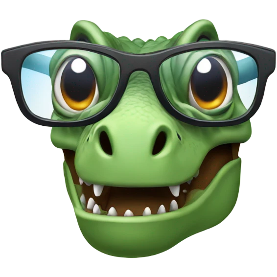 dinosaurio con lentes emoji