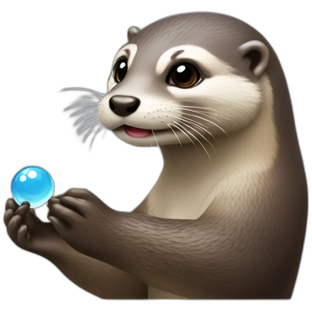 Loutre avec une perle dans la main emoji