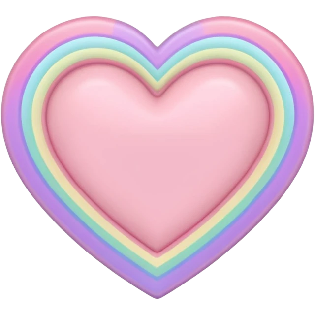 pastel heart with a pastel rainbow border emoji