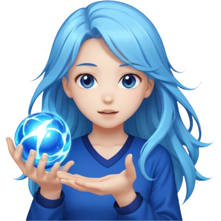 anime girl with power and magic emoji