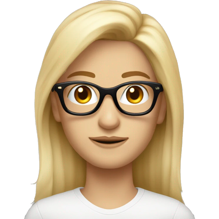 Marciano rubia pelo largo y gafas emoji