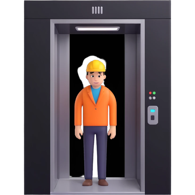 elevator icon with a person inside emoji