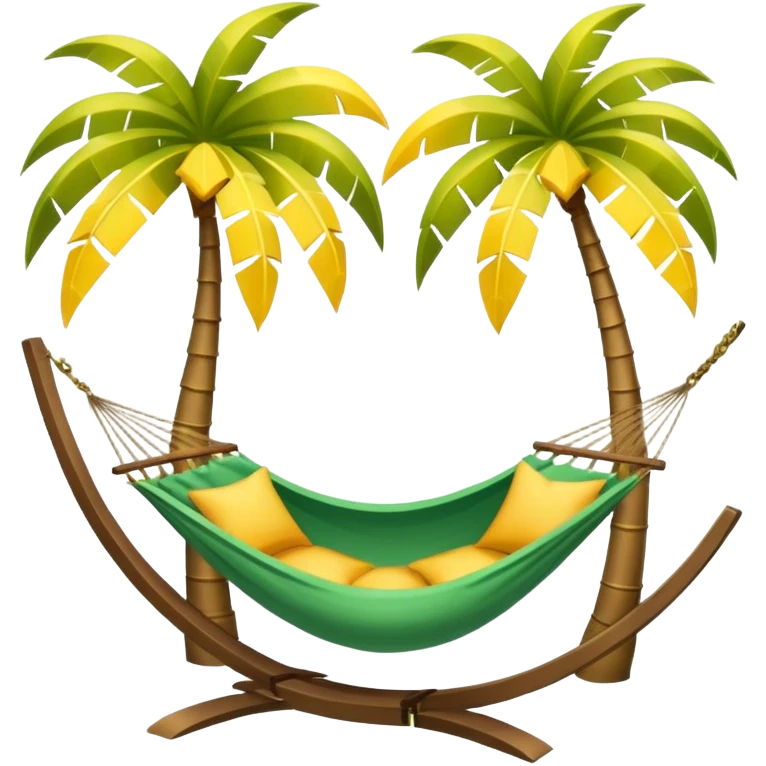 Yellow palm trees with a hammock emoji