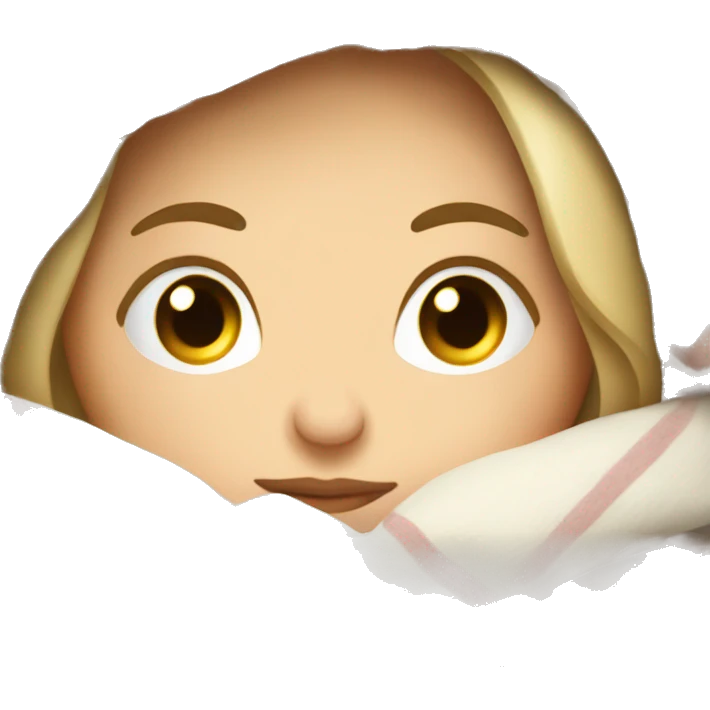 White girl inside a blanket sipping coffee eyes closed emoji