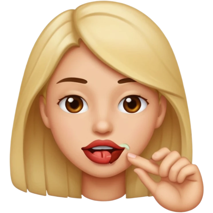 Lip biting emoji