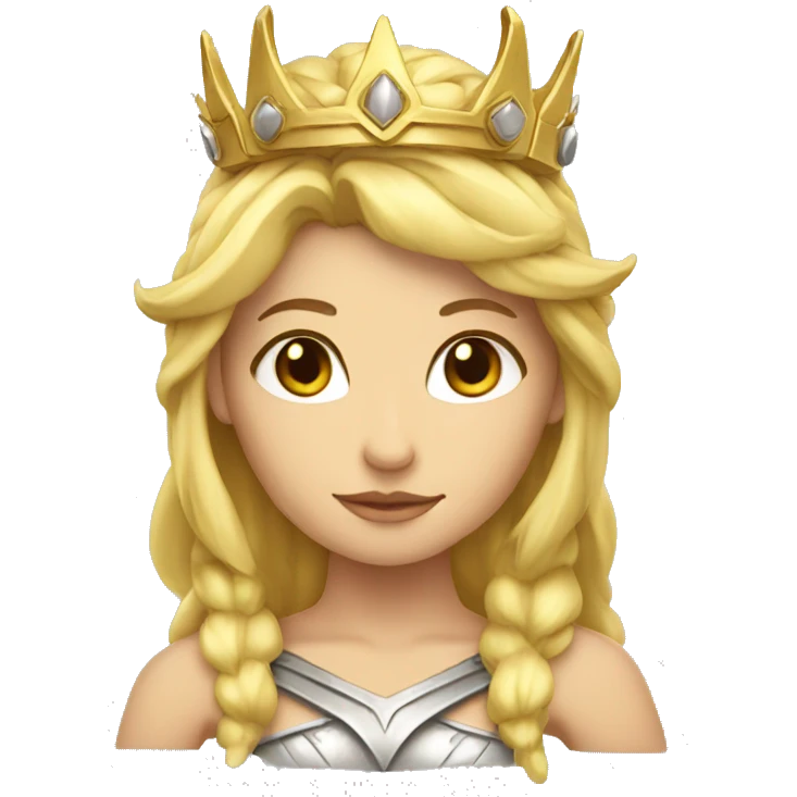 blond Valkyrie with wings and a crown emoji