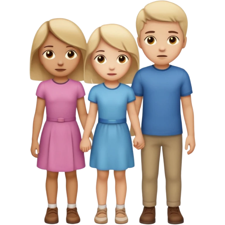 Apple iOS emoji style.
A couple holding hands, boy and girl.
The girl shows a slightly uneasy, hiding expression.
A second boy appears faintly behind her, slightly blurred or partially cropped, implying secrecy.
Clean emoji proportions, soft highlights, neutral background removed.
 emoji