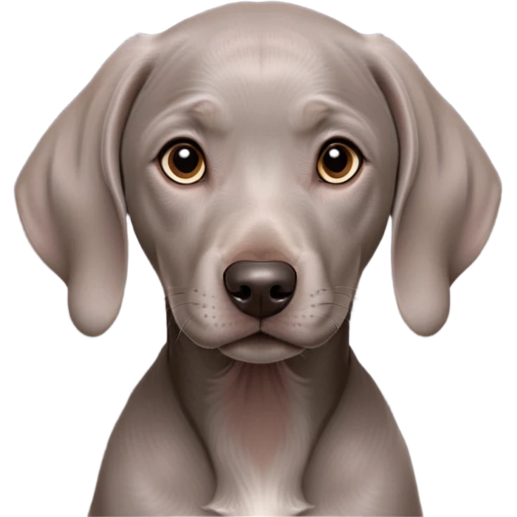 cinematic-noble-weimaraner puppy-portrait-emoji,-poised-and-regal,-with-a-strong,-athletic-build-and-a-lustrous,-well-groomed-grey fur,-deep-set-soulful-brown-eyes,-simplified-yet-sharp-and-sophisticated-features,-highly-detailed, emoji