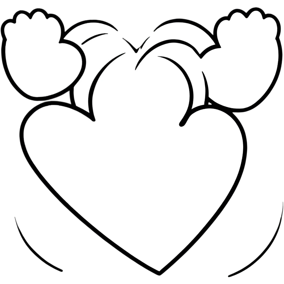 four cartoon style puppy paws, each with a white heart on the pad emoji