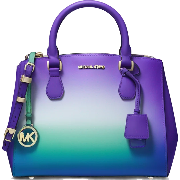 Realistic purple blue green ombre Michael kors satchel purse.  emoji