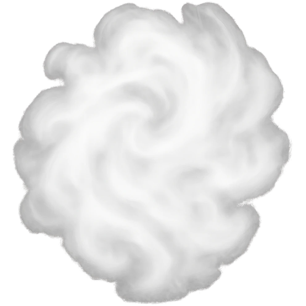 a swirling white mist, dense and cloudy, pure white, ethereal and soft emoji