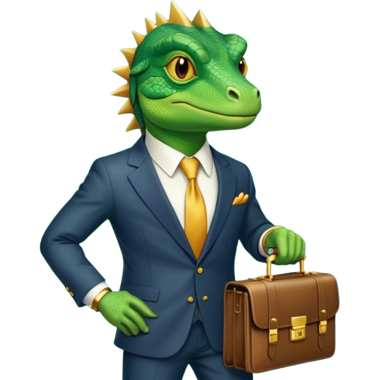 rich capitalist lizard king emoji