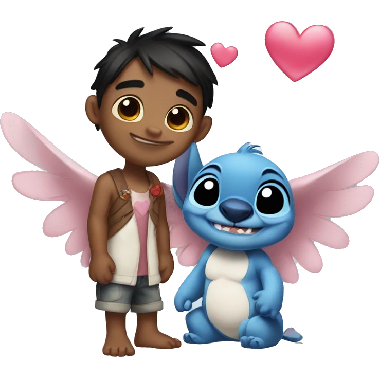 Angel and Stitch in love  emoji
