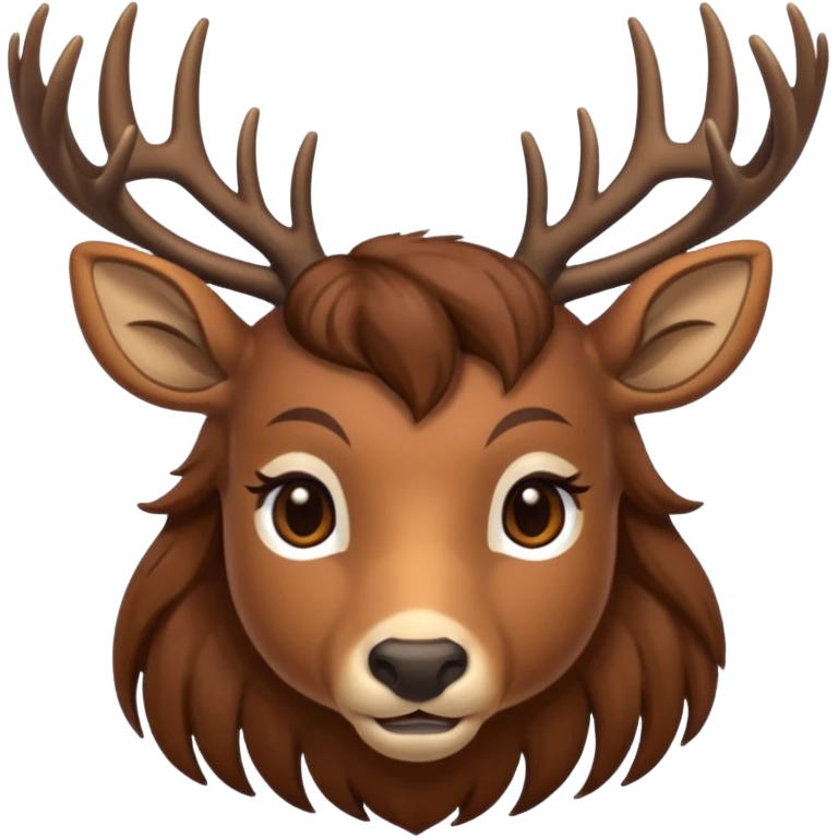 long haired deer emoji