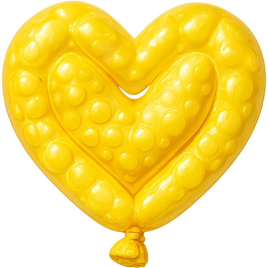 yellow heart with a bubble texture emoji