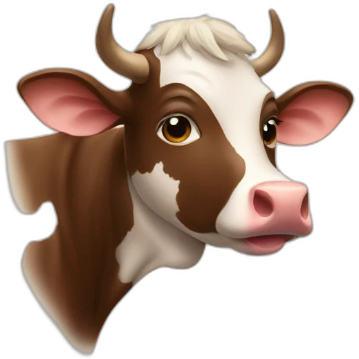 A little cow drinking wine emoji