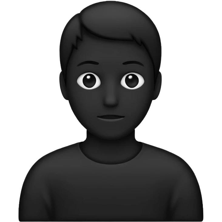 completely flat black silhouette, no facial features emoji