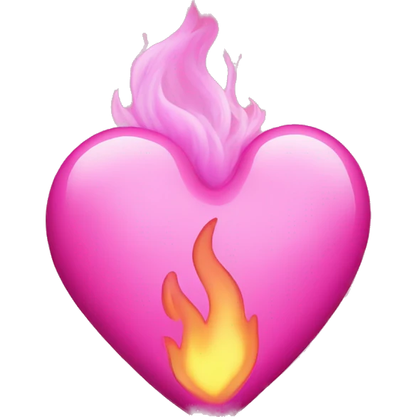 pink heart fire emoji