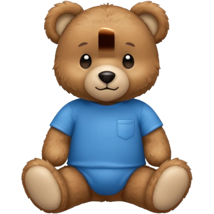 teddy bear wearing a blue tshirt emoji