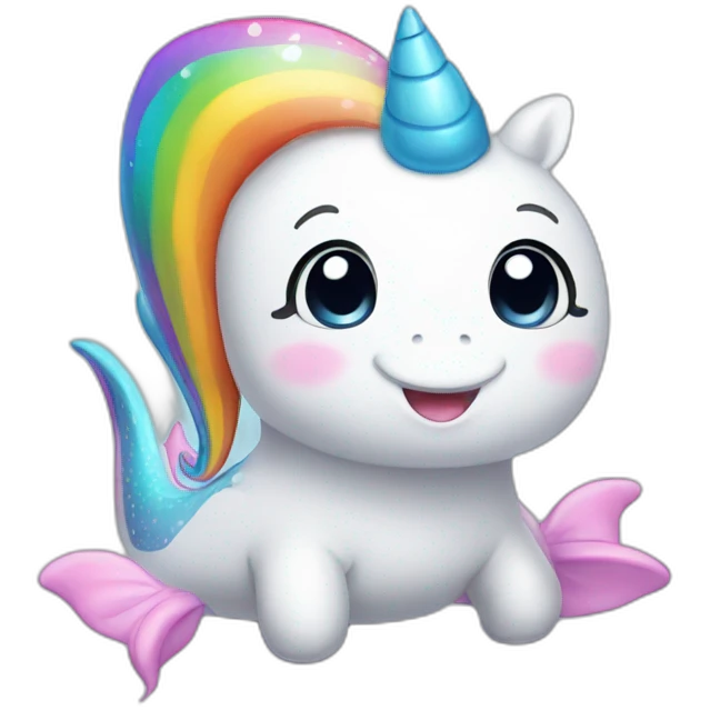 cute rainbow unicorn whale emoji