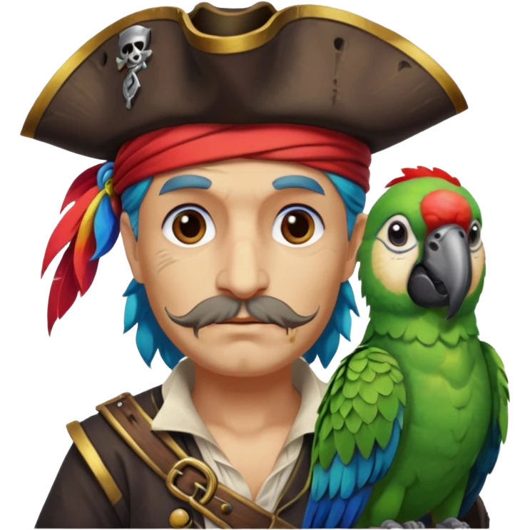 pirate and parrot emoji