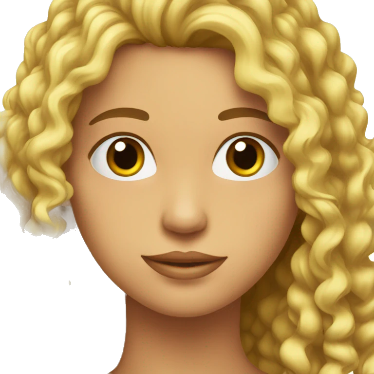 Chica con pelo largo rizado moreno emoji