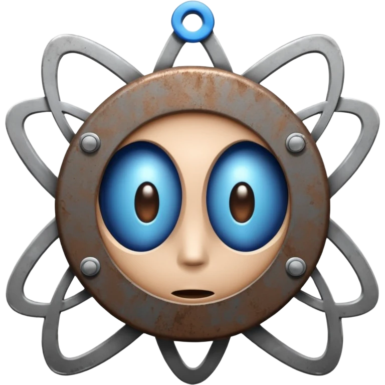 I want atom from reel steel that has gray body with black screen and blue eyes and a brown top emoji