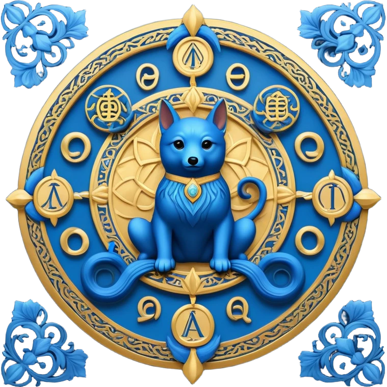 Blue Chi Roh with alpha and omega symbols emoji