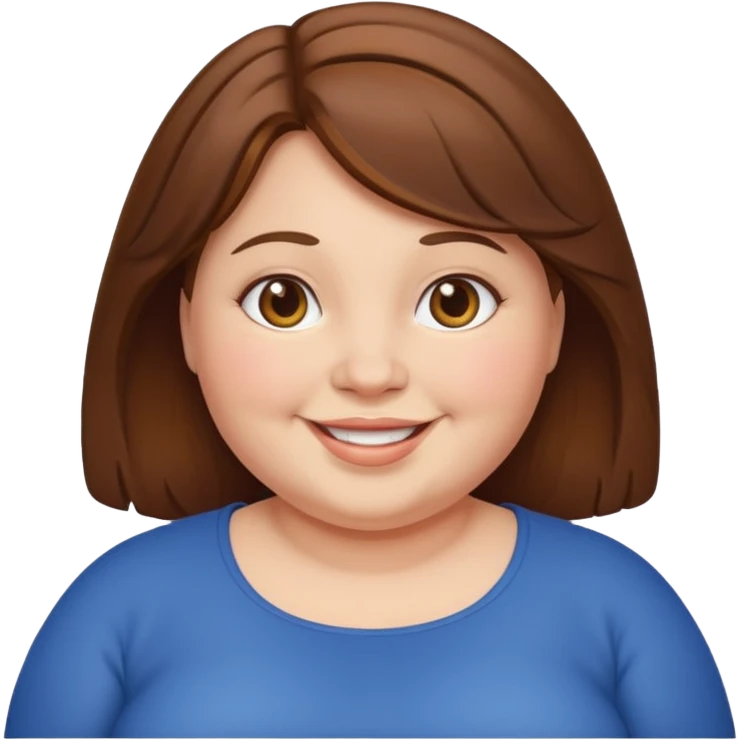 chubby lady with a brown hair emoji