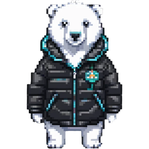 polar bear wearing a puffer jacket emoji