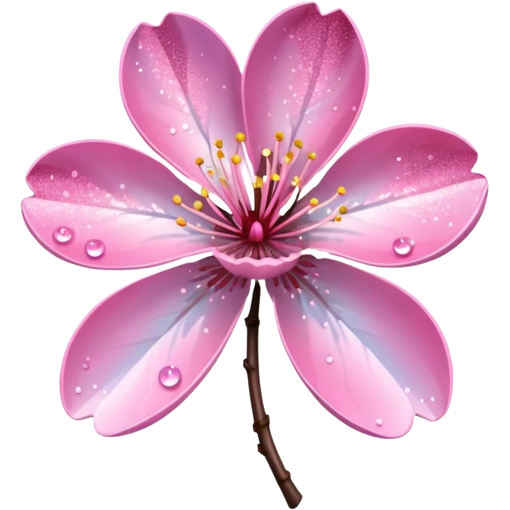 Stylized pink glitter cherry blossom flower (sakura) emoji