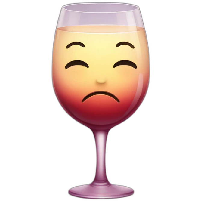 glass of wine crying emoji