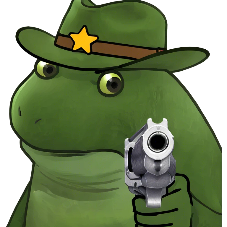 Bufo with a revolver emoji