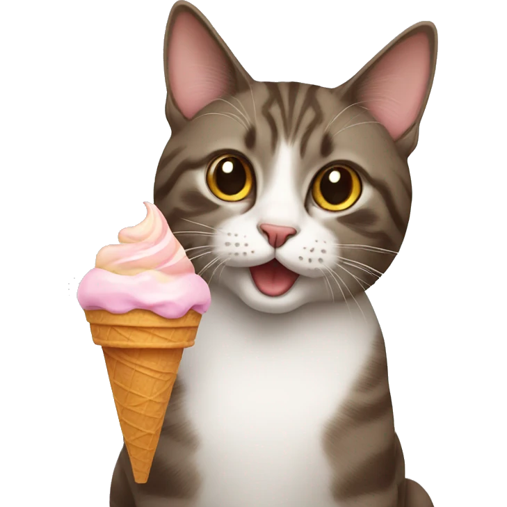 Cat whit a ice cream emoji