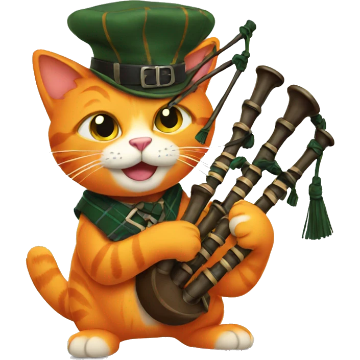 orange cat with bagpipes emoji