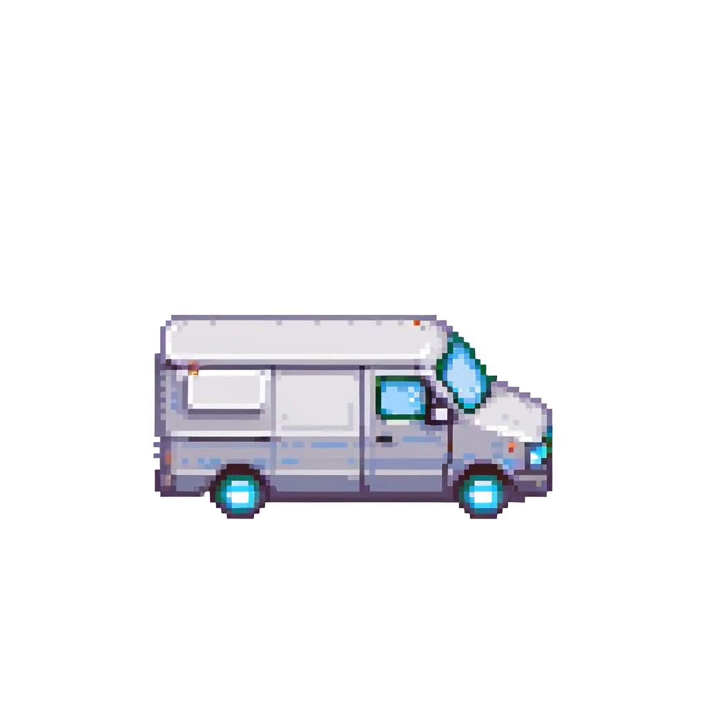 side profile of delivery van, minimalist design emoji